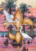 Louisiana Bayou Egret Christmas Cards